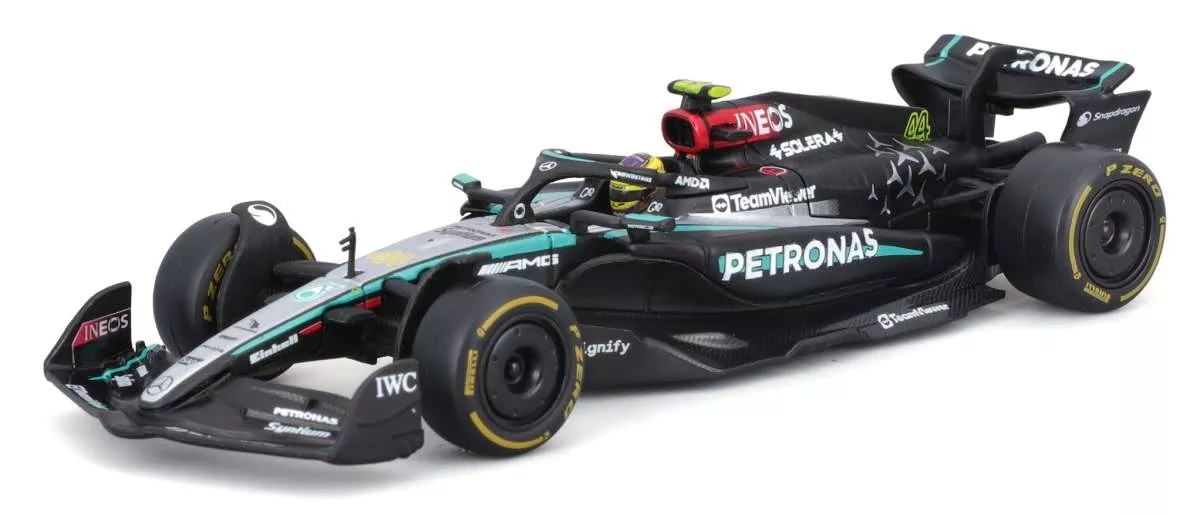 Burag 1838209-44 1:43 M B AMG F1 2024 L. Hamilton. Boîtier type vitrine