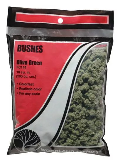 Woodland Scenics FC144 flocage, buisson couleur olive, 353 cm3